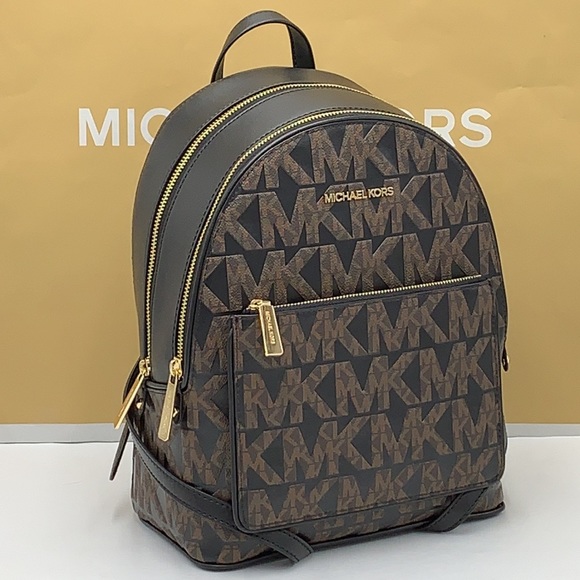 MICHAEL KORS ADINA MEDIUM BACKPACK BLACK MULTI LOGO - Picture 15 of 16